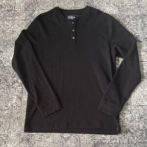 Eddie Bauer NWOT Black Men's Henley Shirt - Black size Medium